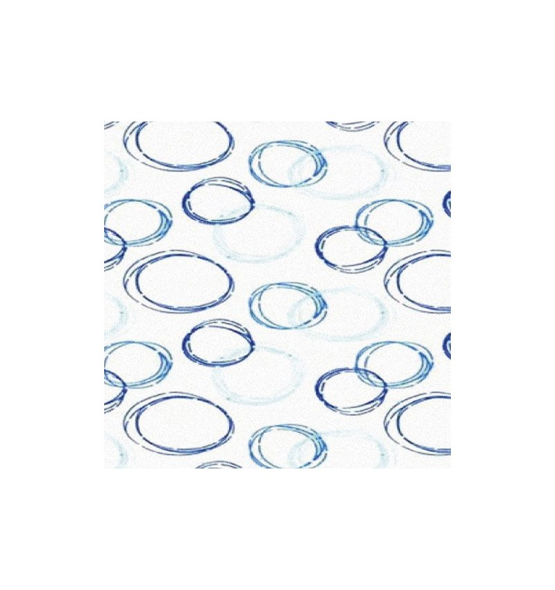 Cortina Ducha Tela Burbujas Azul 180x200 cm.