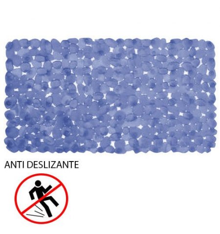 Alfombra Baño Antideslizante Stone 69x36 cm. Azul