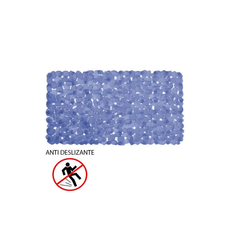 Alfombra Baño Antideslizante Stone 69x36 cm. Azul