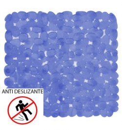 Alfombra Baño Antideslizante Stone 54x54 cm. Azul
