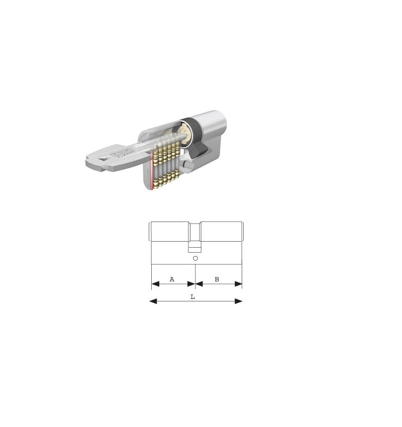 Cilindro Tesa Seguridad T60 /30x30 Latonado