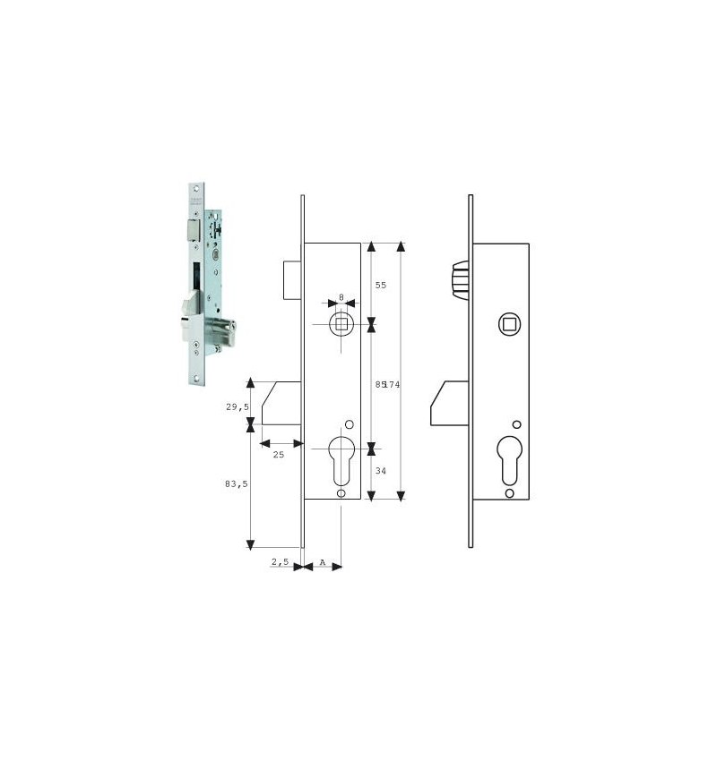 Cerradura Tesa 2216/20/3ai