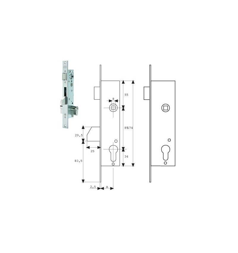 Cerradura Tesa 2219/20/3ai