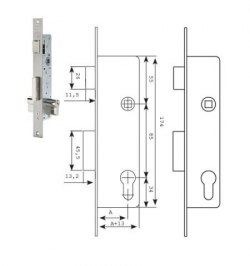 Cerradura Tesa 2210/28/ai    Sin Gancho