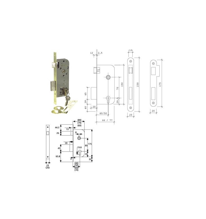 Cerradura Tesa 2030-hl/50