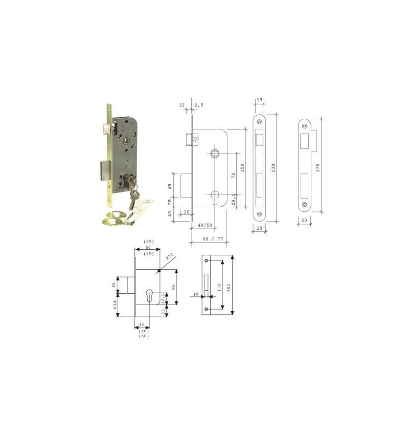 Cerradura Tesa 2031-hl/40