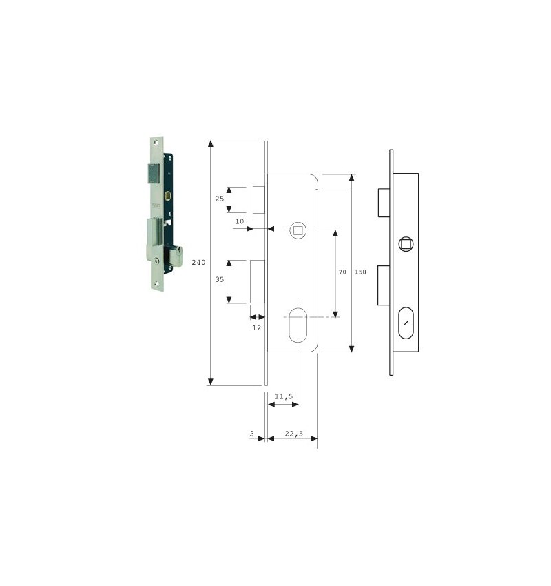 Cerradura Tesa 2220/12/nm