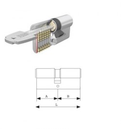 Cilindro Tesa Seguridad T60 /30x40 Niquelado leva corta