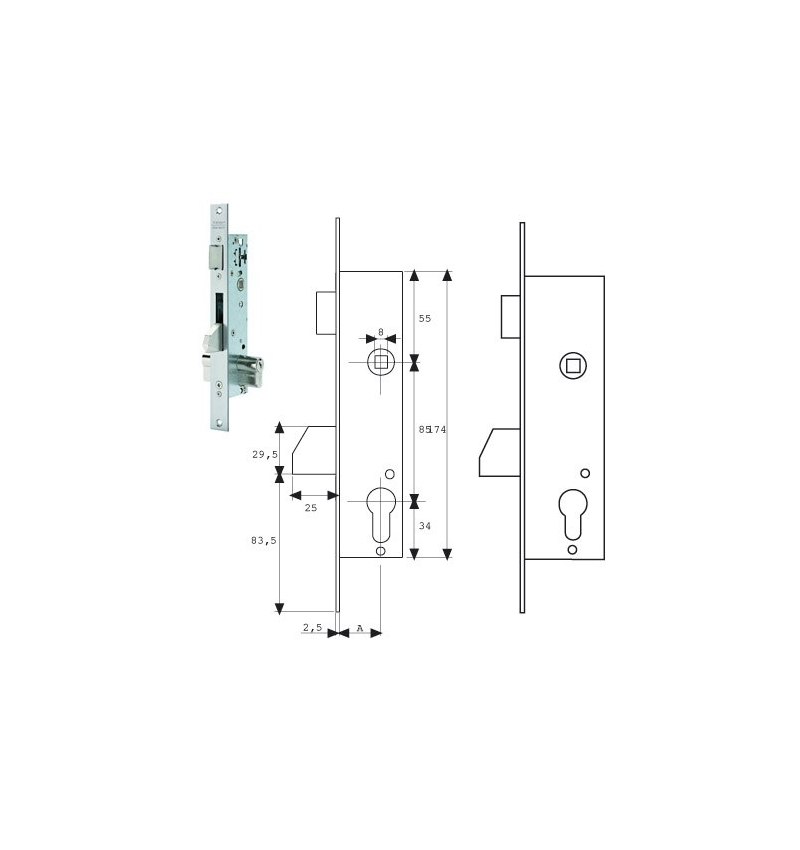 Cerradura Tesa 2210/25/3ai