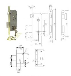 Cerradura Tesa 2030-hl/50 Canto Redondo