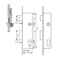 Cerradura Tesa 2210/28/ssi Sin cerradero Sin escudo