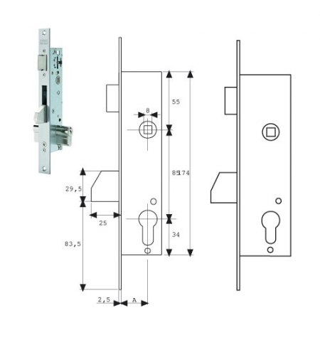 Cerradura Tesa 2210/30/3ai