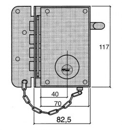 Cerradura Ucem Seguridad 4500-s/he/ Derecha