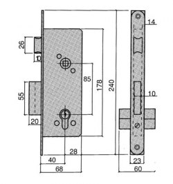 Cerradura Ucem 5255-hl/40