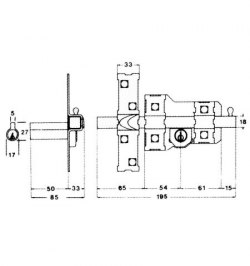 Cerrojo Fac 306-l/115-n/ Derecha
