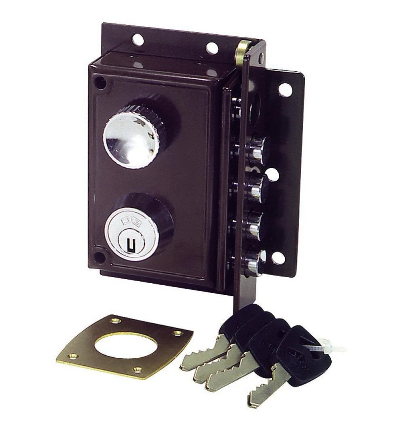 Cerradura Jis Seguridad 5240 11x7 Derecha Latonada