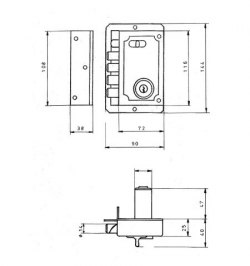 Cerradura Fac S 90           Dorada Derecha