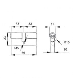 Cilindro Ucem Seguridad 2000-s2 66x33 Doble Embrague