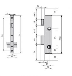 Cerradura Cvl 1984/25/5   Carpinteria Metálica