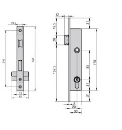 Cerradura Cvl 1984t20/6   Carpinteria Metálica
