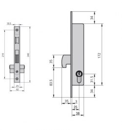 Cerradura Cvl 1990a25/5   Carpinteria Metálica