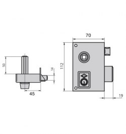 Cerradura Cvl 156br/70/he Derecha