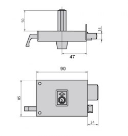 Cerradura Cvl 125a/  8/he Derecha