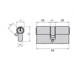 Cilindro Cvl 5982/26x26/ln Leva Larga