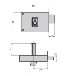 Cerradura Cvl 1124a/  8/he Derecha
