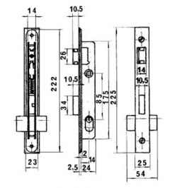 Cerradura Lince 5550  Aluminio  14 mm.