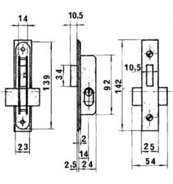 Cerradura Lince 5552 Aluminio   14 mm.