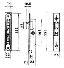 Cerradura Lince 5553 Aluminio   14 mm.