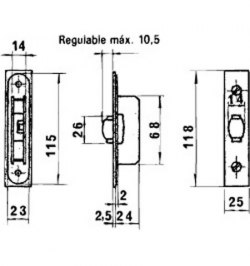 Cerradura Lince 5554 Aluminio   14 mm.