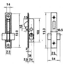 Cerradura Lince 5555 Aluminio   14 mm.