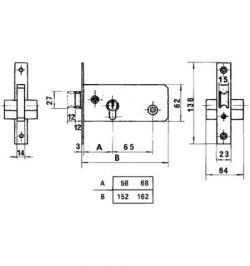 Cerradura Lince 5557         Inoxidable / 60 mm.