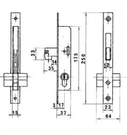 Cerradura Lince 5582n        Hn/17 mm.