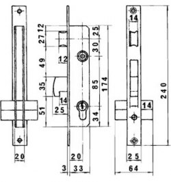 Cerradura Lince 5590         Hn/20 mm.