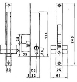 Cerradura Lince 5592         Hn/20 mm.