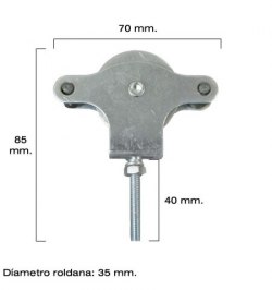 Polea Tendedero Wolfpack Zincado 40 mm. Roldana Metal con Tornillo