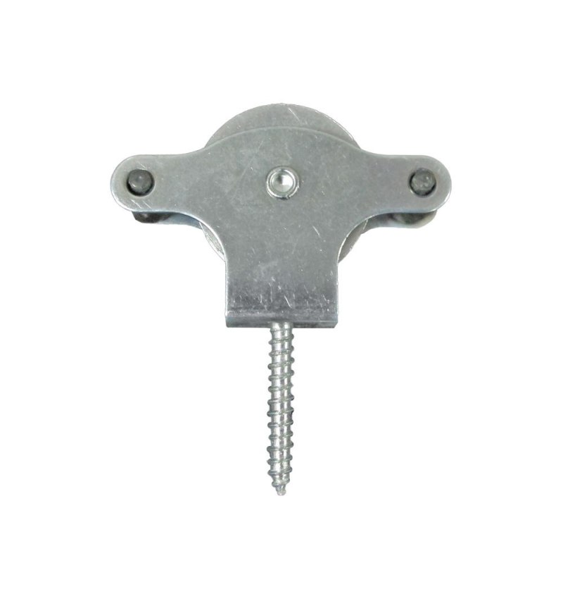 Polea Tendedero Wolfpack Zincado 40 mm. Roldana Metal con Tirafondo