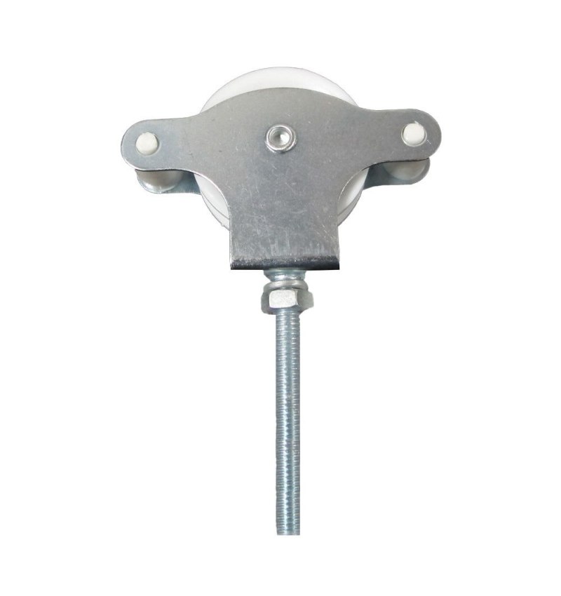 Polea Tendedero Wolfpack Zincado 60 mm. Roldana Plástico con Tornillo