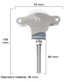 Polea Tendedero Wolfpack Inoxidable 60 mm. / Roldana Metálica Con Tornilo