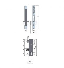 Cerradura Lince 5570-20    Frente Inoxidable