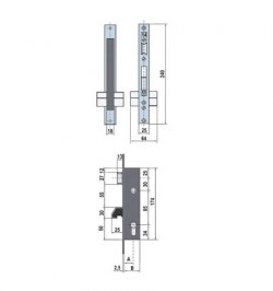 Cerradura Lince 5570-25    Frente  Inoxidable