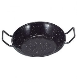 Sartén Doble Honda Con Asas Esmaltada 36 cm.