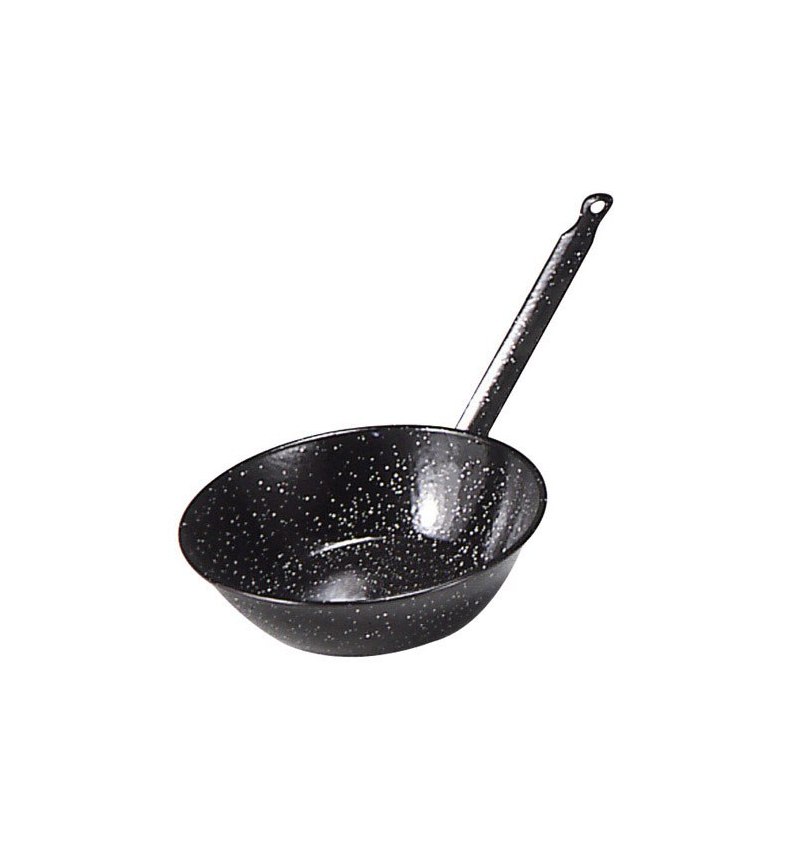 Sartén Doble Honda Con Mango Esmaltada 38 cm.