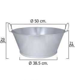 Barreño Galvanizado Baño  20"  50x21 cm. 30 Litros
