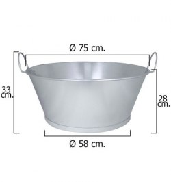 Barreño Galvanizado Baño  30"  75x28 cm. 70 Litros