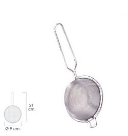 Colador Aluminio Con Malla Para Tamizado Fino Ø  9 cm. con 1 Gancho