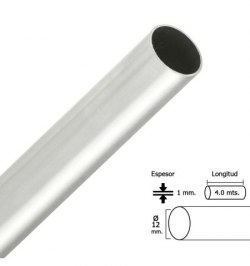 Barra Armario Cromado Redondo 12 mm. Ø (Barra  4,0 metros)